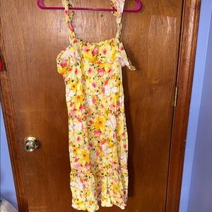LC Lauren Conrad Yellow Floral Sundress with Pink and White Accents